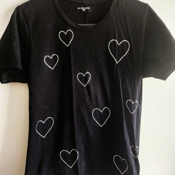 Michael Lauren Hall Heart Crystals Tee - Picture 3 of 5